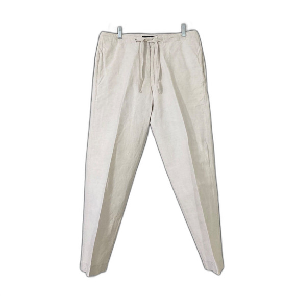 Banana Republic Women Pants  31/30 US 12 Linen Blend drawstring trouser pockets - Picture 1 of 10